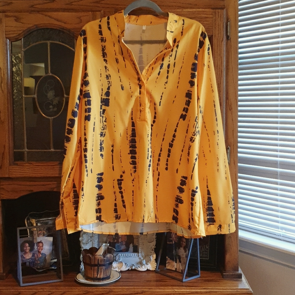Yellow and Black Strip Blouse.